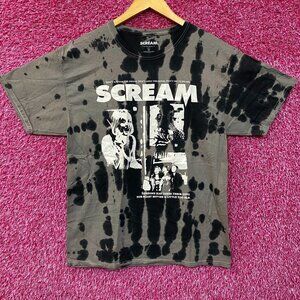 Scream Tie Dye Wash Effect Horror Classic T-Shirt Medium
